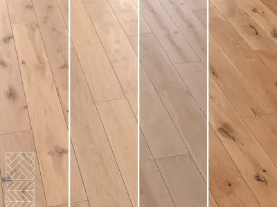 Boen Oak Parquet Flooring - 5 Layouts and 4 Colors -4K Texture