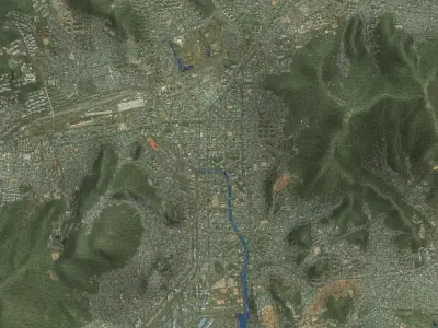 Busan - Topography Terrain Low-poly 3D model