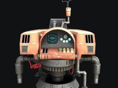 Sci-Fi Consolo Computer Base 7 Low-poly 3D model