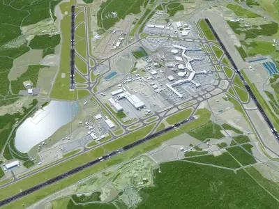 Stockholm Arlanda Airport 15km Low-poly 3D model