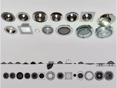 lightS downlight with gold finish 3D model