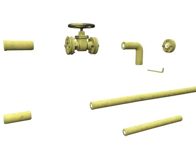 pipe set Low-poly 3D model