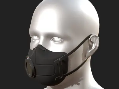 Gas mask protection futuristic fantasy isolated  Low-poly 3D model