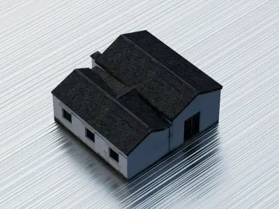 Traditional Chinese residential building  Low-poly 3D model