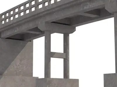 Low poly bridge model london Low-poly 3D model