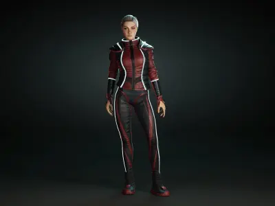 Sci-fi Girl Low-poly 3D model