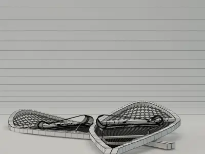 Snowshoes two wooden 3D model