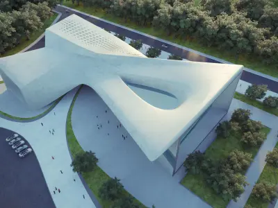 Futuristic building 02 3D model