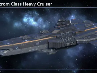 Spaceship Heavy Cruiser Maelstrom Low-poly 3D model