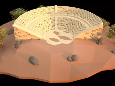 Greek amphitheatre Free low-poly 3D model