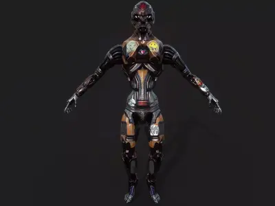 Sci Fi - Robot Character -PBR-Low Poly-Realistic Model Low-poly 3D model