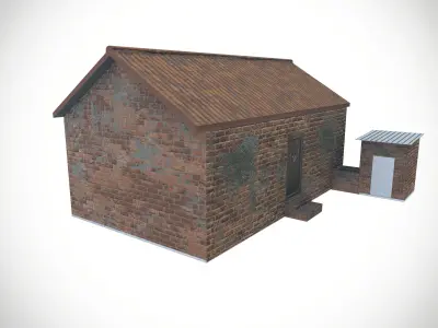 Bricks Village House Low-poly 3D model