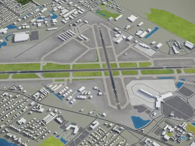 Sarasota - Bradenton International Airport - SRQ Low-poly 3D model