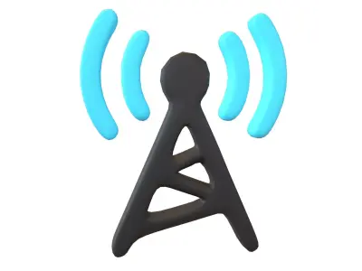 Wireless Radio Symbol v1 002 Low-poly 3D model