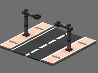 Road Voxel - 1 Low-poly 3D model