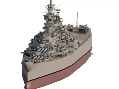 WW2 US NAVY battleship USS Iowa BB-61 3D model