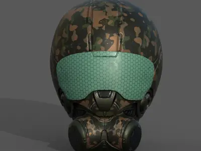 Helmet scifi armor combat fantasy armor  Low-poly 3D model