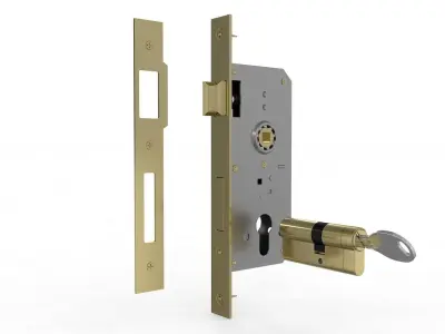 Door Lock with Cylinder  3D model