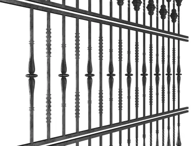 Wrought Iron Bundle No04 Fence 3D model