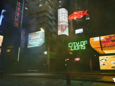 Neo Tokyo Cyberpunk Environment Low-poly 3D model
