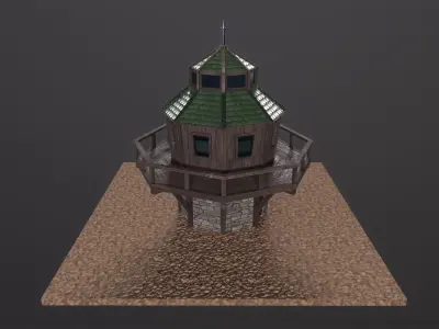 Small Tower PBR Low-poly 3D model
