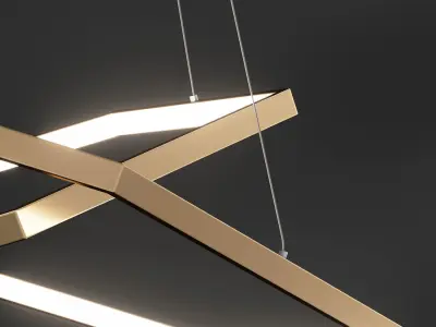 Chandelier Hexagon Horizontal Double Loft-Concept 3D model