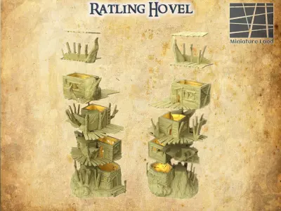 Ratling Hovel Tabletop terrain 28 mm 3D print model