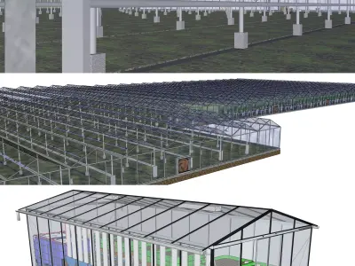 Agricultural Greenhouse Tent Frame -B10 3D model