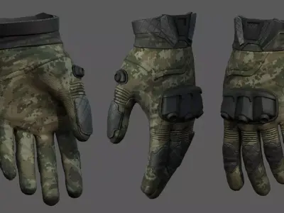 Gloves military combat soldier cyborg bike coloring Generic  Low-poly 3D model