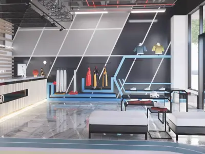 Basketball store Sporting Goods Shop 3D model