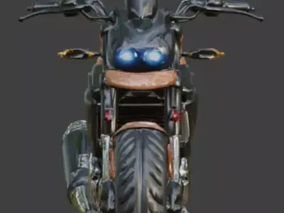 Futuristic Cartoon Off-Road Motorcycle 3D Model Low-poly 3D model