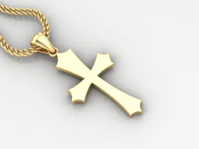 Light Gold 18K Cross Pendant 1CP039 3D print model