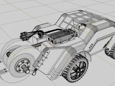 Blaze Bot Low-poly 3D model