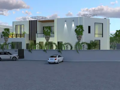 Modern Residential Villa Exterior Design  3D model
