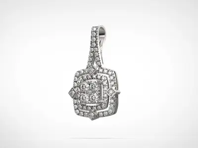 PE08 Classic Solitaire Pendant half ct CAD STL 18K  3g 3D print model