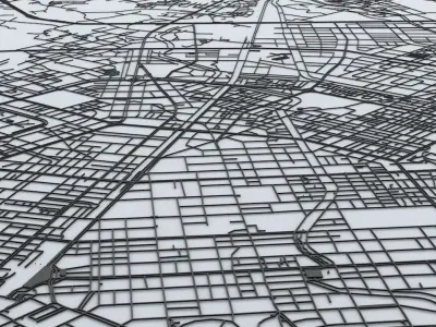 Taichung City Road Network and Streets 3D model