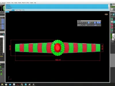 Luxury Oval Center Pave Diamond Bracelet 4183 3D print model