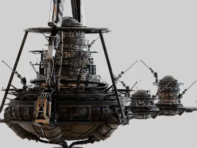 Buoy City VFX Kitbash Model 3D model