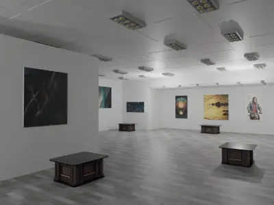 EXHIBITION HALL - art gallery  Low-poly 3D model