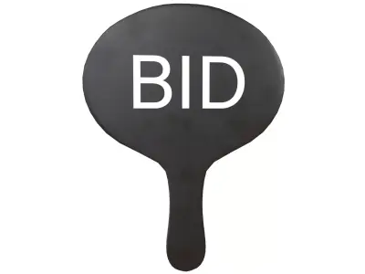 Auction Paddle v1 001 Low-poly 3D model