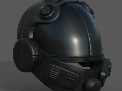 Helmet scifi fantasy futuristic technology cyborg  Low-poly 3D model