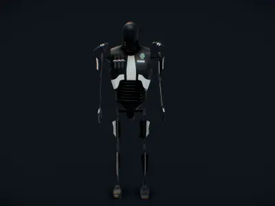 Robot Sci Fi Police Enforcer Low-poly 3D model