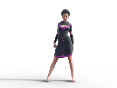 Hot Sci-Fi Outfit Clothing Dress Low-poly 3D model