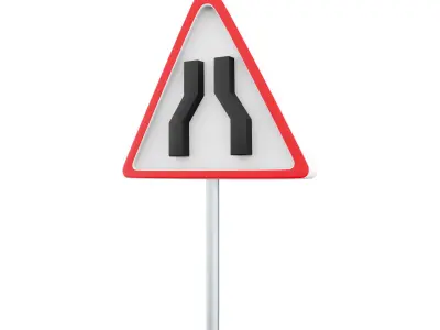 3D  road sign extending both side 3D model