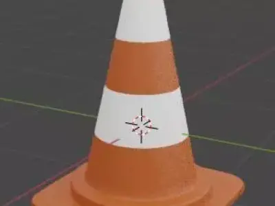 A yellow cone 3D model 3D model