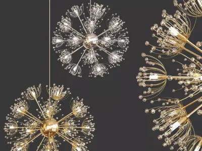 Dandelion Led Crystal Ball Pendant 3D model