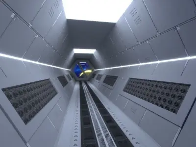 Sci-Fi Space Hall 3D model