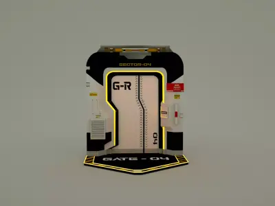 sci-fi door   Low-poly 3D model