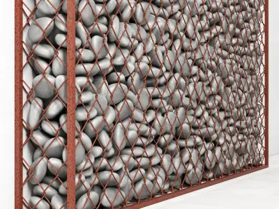 Gabion big gray pebble 3D model