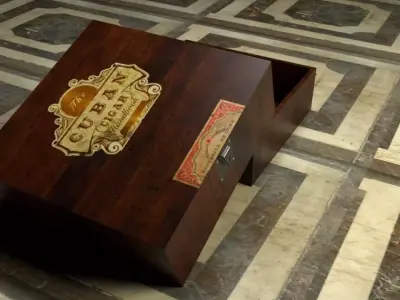 Cuban Cigar Box Low-poly 3D model